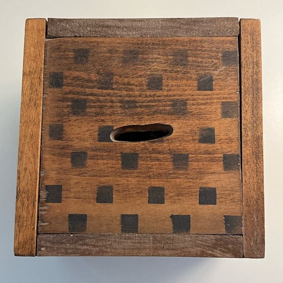 Antique Crayola Crayon Square Wood Toy Coin Bank - Picture 10 of 15